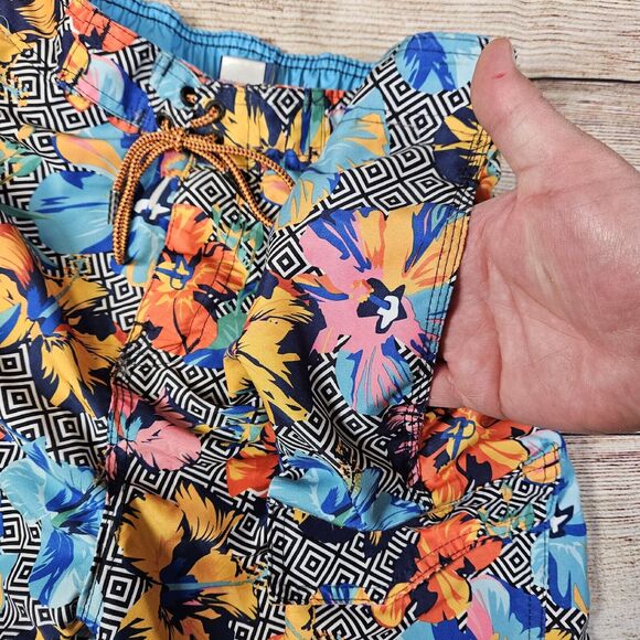 Broken Threads Men Surf Swim Trunks Medium Board Shorts Hawaiian Floral Colorful - Picture 4 of 7